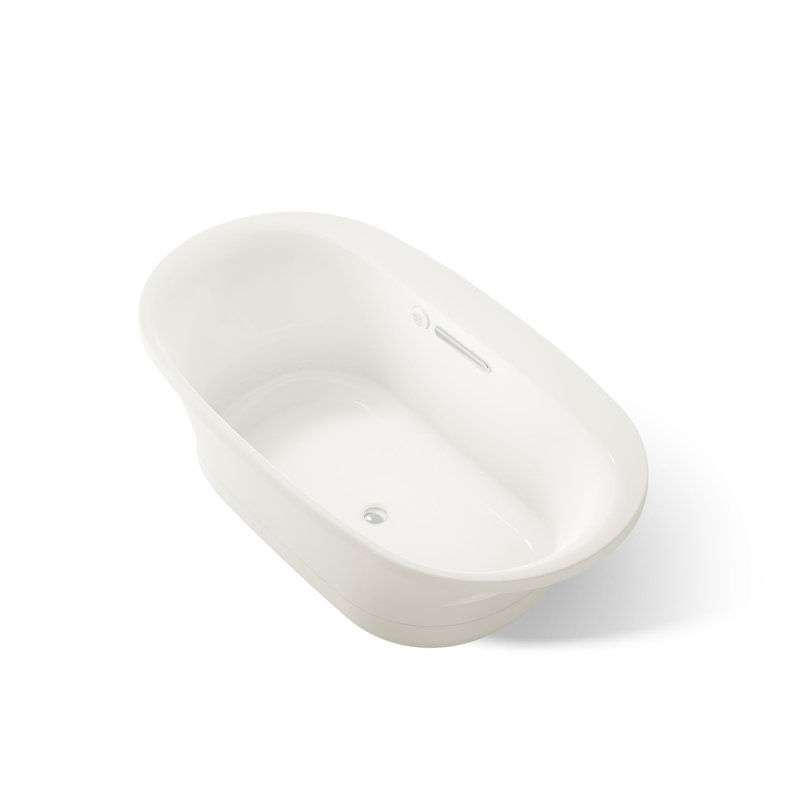 Underscore Oval 66" x 36" Heated Bubblemassage Air Bath with Center Drain, Biscuit