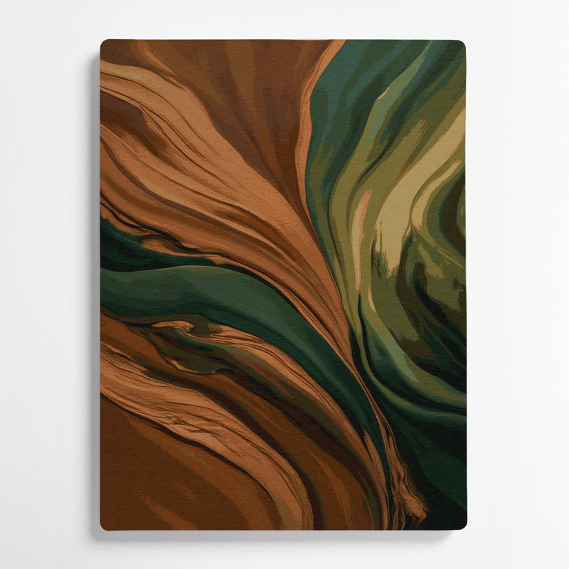Abstrait couleur champ 72, art mural en métal brun, H 11 po x l 14 po