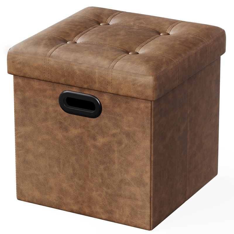 15 Inches Ottoman With Storage, Coffee Brown