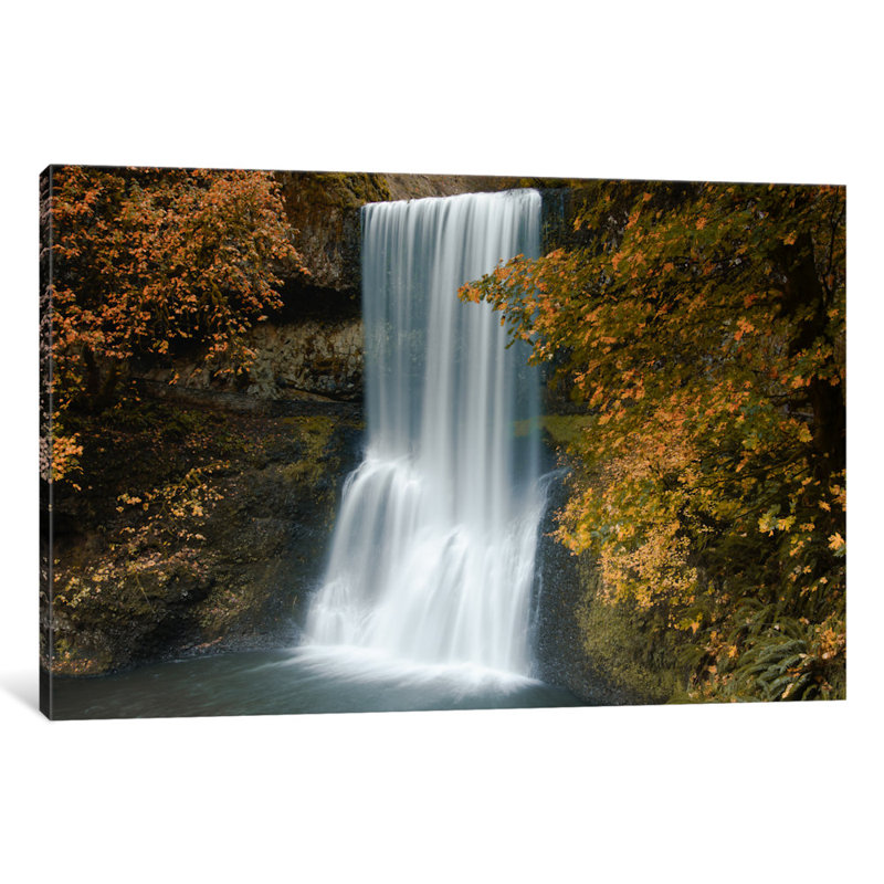 « automne cascade », impression sur toile, H 8 po x l 12 po x P 0,75 po, Pas de tapis, Toile tendue