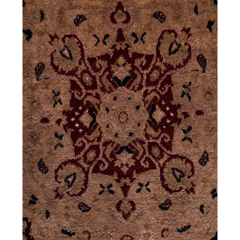 Overdyed Hand-Knotted Wool Modern-Contemporary Brown Area Rug 4' 6" x 7' 6"