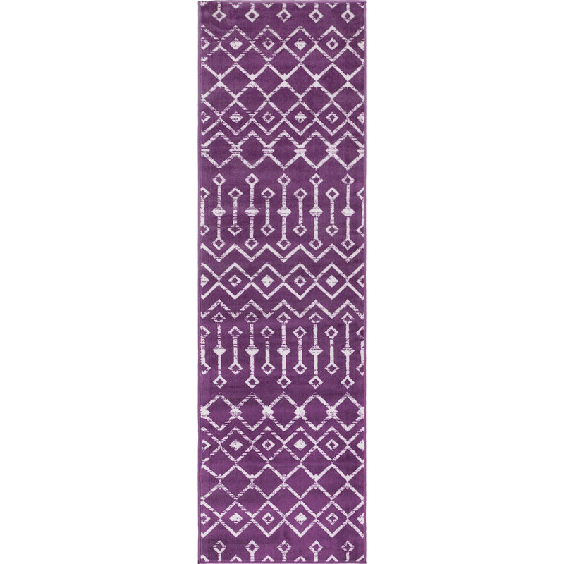 Tapis contemporain Aemtenan couleur colombe, Tapis de couloir 2 pi 6 po x 8 pi 2 po
