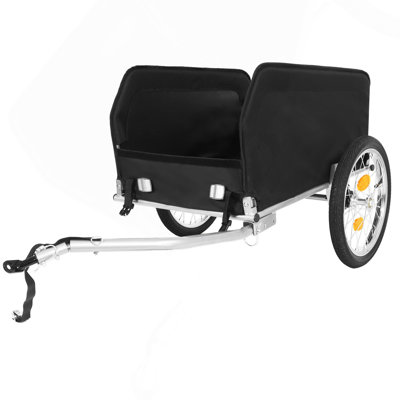 Remorque cargo pliable robuste pour vélo avec housse imperméable amovible et roues tout-terrain de 16 pouces (capacité de 40 kg), rouge et noir