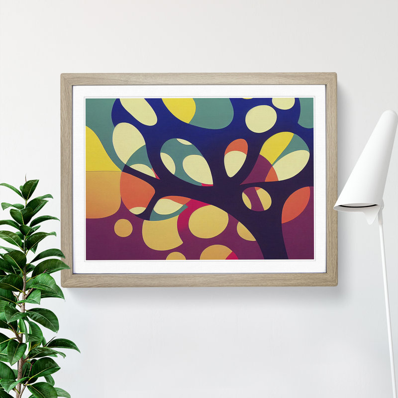 Stimulating Abstract Tree - Framed Print, 46cm H x 64cm W x 2cm D, Oak Framed