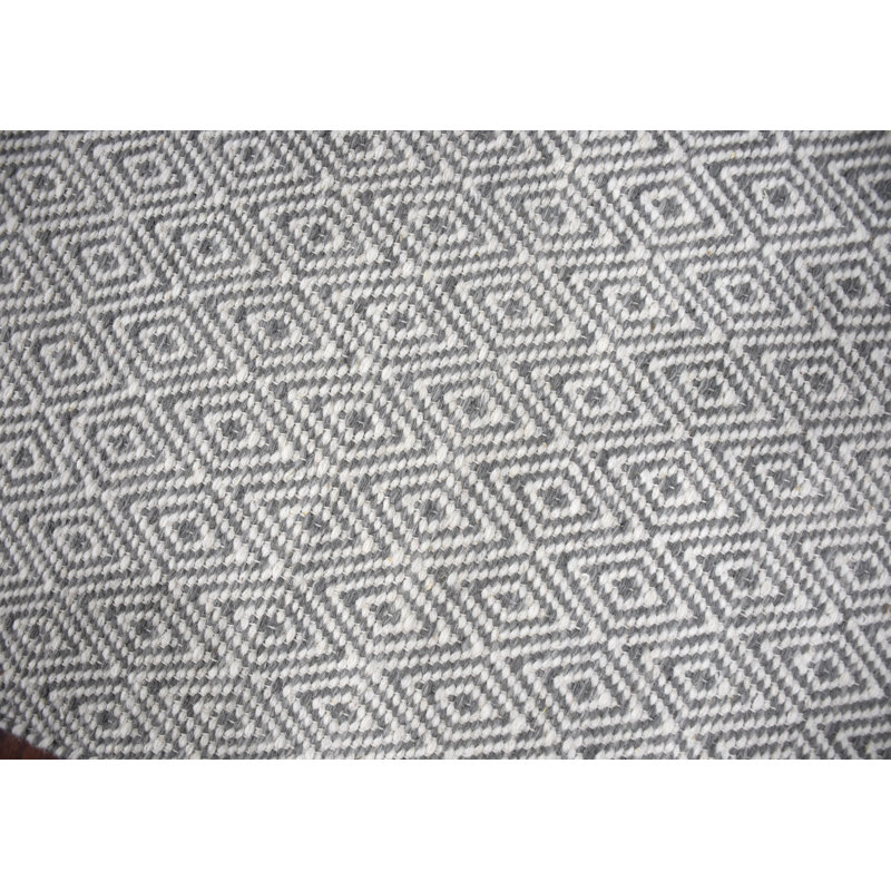 Nevitt Wool Geometric Indoor Rug, Rectangle 7'9" x 9'9", Ivory/Gray
