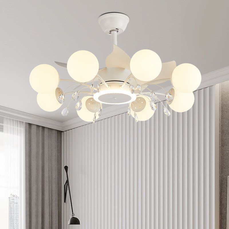 Ventilateur de plafond sans lame 31,4 avec télécommande et 8 lumières, Blanc