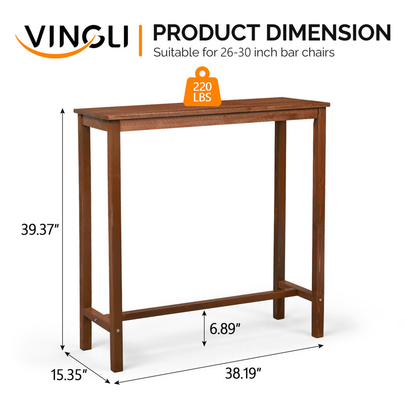 Table de bar Patio, Brun