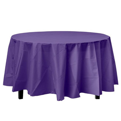 Nicole Fantini Plastic Disposable Round Tablecloth 84''