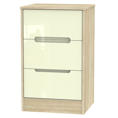 Fully Assembled Vernon 3 Drawer Bedside Table