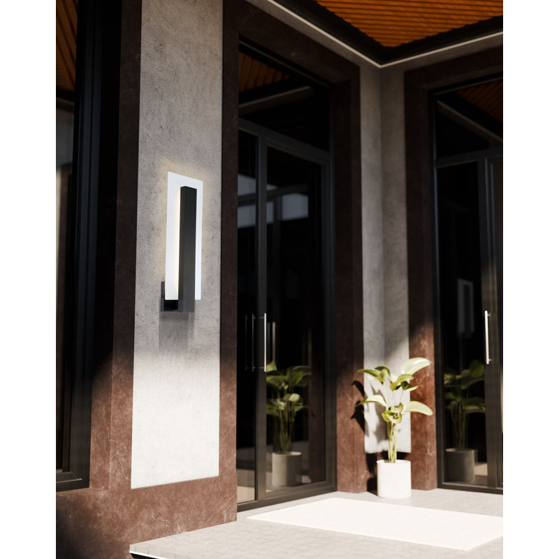     Carta Outdoor Black Wall Sconce , 22" H x 7" W x 4" D