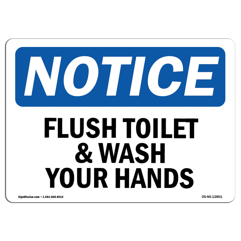 SignMission Notice Flush Toilet and Wash Your Hands | Wayfair