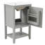 Meuble-lavabo de 20 po avec lavabo, armoire de salle de bain avec porte à fermeture douce, support de rangement et tablette ouverte-121709096