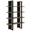 Bibliothèque contemporaine à 4 tablettes, noyer noir et vieilli, tablettes verticales pour la collection Decor