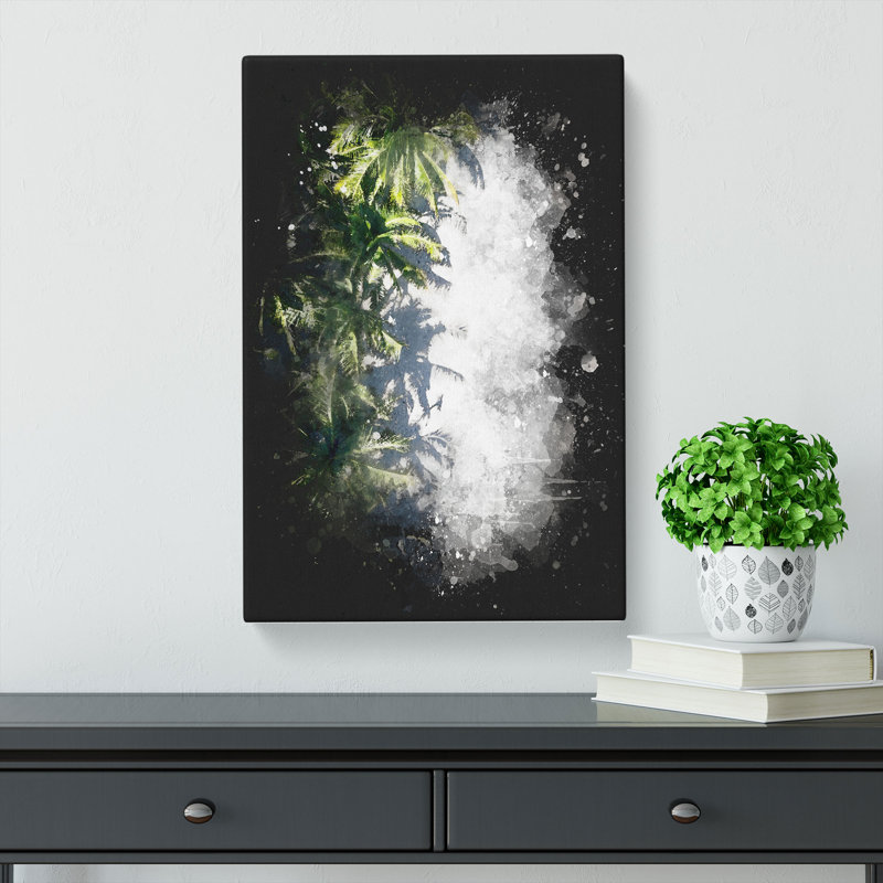 Palm Trees the Beach - Wrapped Canvas, 76cm H x 45cm W x 4cm D