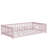 Twin Size Rubber Wood Floor Bed – with Safety Guardrails, Fence & Door-1118594009