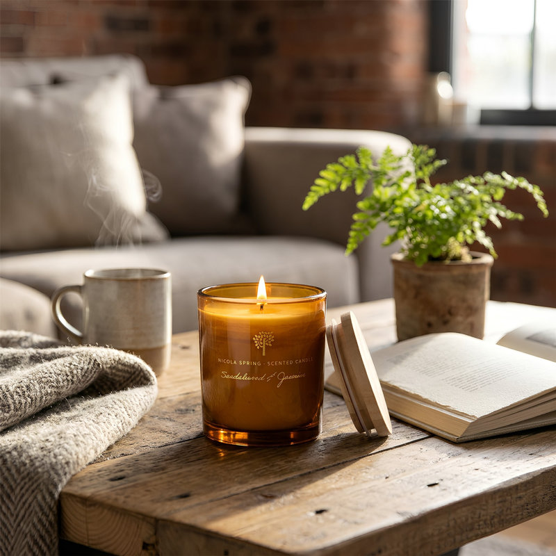 Nicola Spring - Scented Candle & Reed Diffuser - 130g - Sandalwood & Jasmine