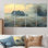 Blue Misty Dawn Farmhouse IV - Ensemble de salon mural art campagnard