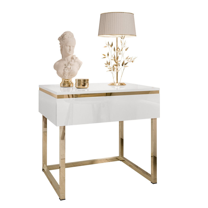 Doering 48cm W Metal Bedside Table