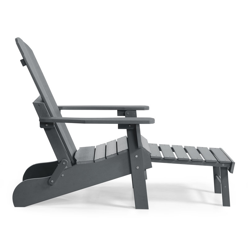 Ristaino Foldable Outdoor Adirondack Chair, Grey