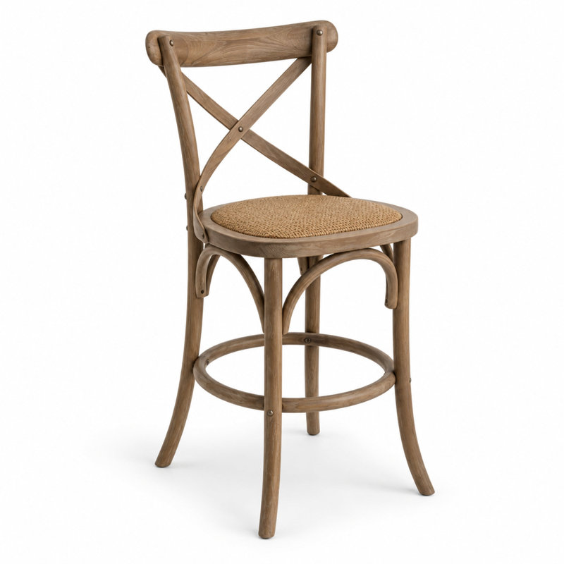 Parisienne Cafe Stool, Limed Gray Oak, Counter Stool (26” Seat Height)