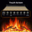 Meuble télé avec foyer de 53 po R.W.FLAME pour téléviseurs de 65 po ou moins, 5100 BTU avec thermostat et minuterie, lit à 4 et 12 flammes (bûches et cristaux inclus)