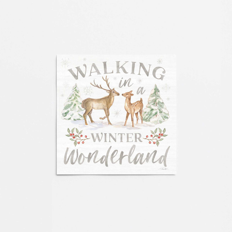 «Woodland Winter Wishes I Print», Sans cadre, papier, H 12 po x l 16 po