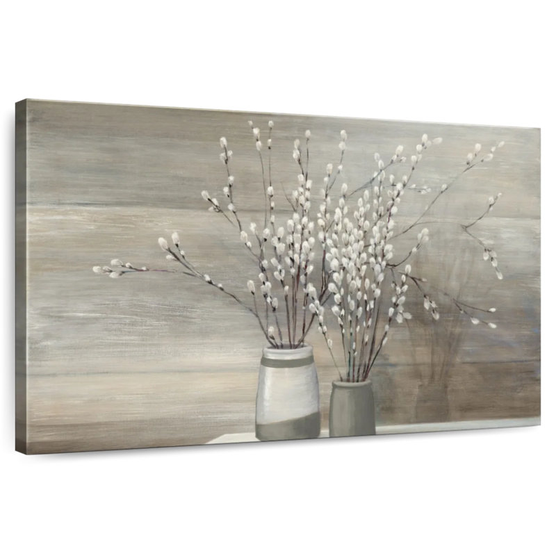 Harnek Willow Still Life Grey Pots I, H 8 po x l 12 po