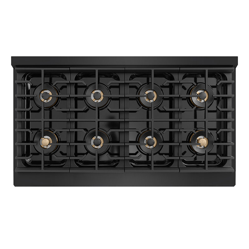 ZLINE Autograph 48 in. Black Stainless Paramount Dual Fuel Range w/ DuoPro Cooktop & Gold Accents, Champagne Bronze