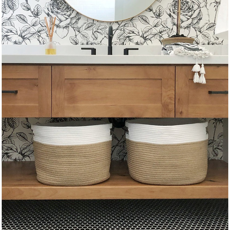 Panier à linge en tissu avec poignées