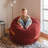 Big Joe Fuf 4Ft Foam Bean Bag Chair with Removable Cover for Kids, Teens, Deep Terracotta Corded Plush, Soft Polyester, 4 foot Large Reading and Gaming Seat-98338292-100759951