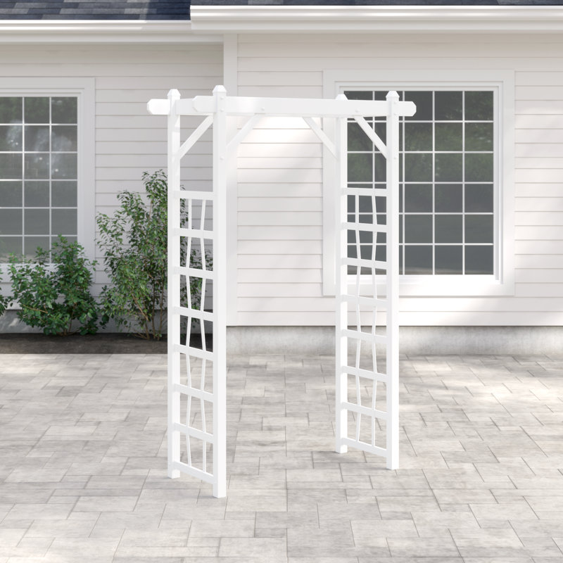 Garik 57'' W x 22'' D Polyvinyl Chloride (PVC) Arbor, White