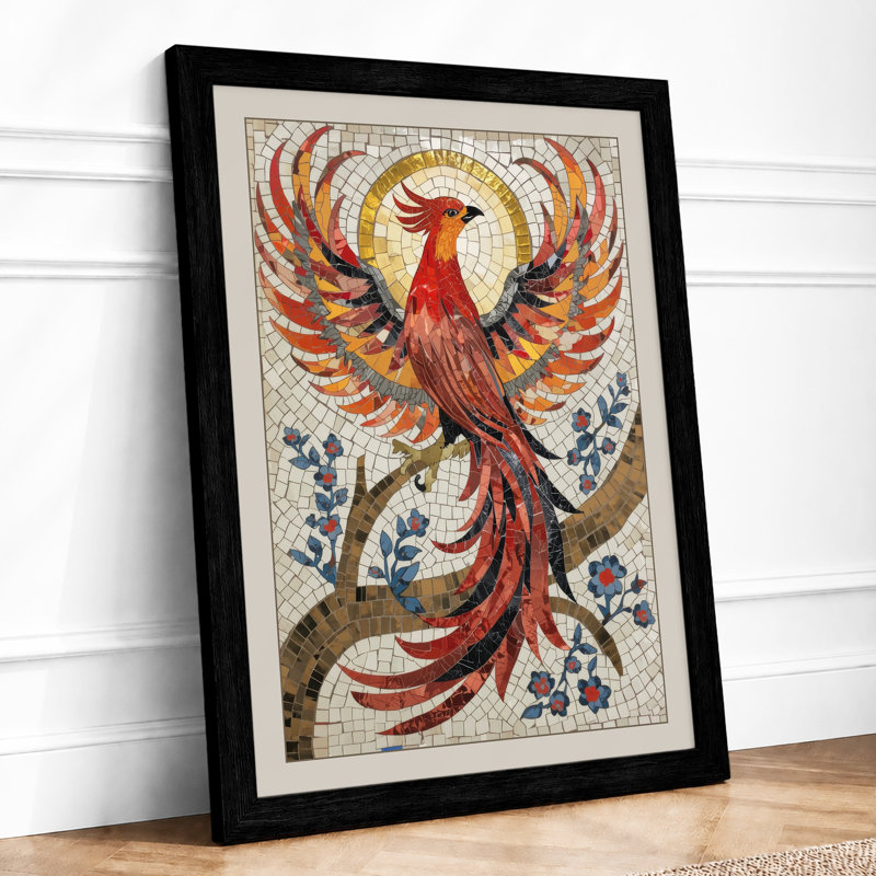 Phoenix Rising Eclectic - Framed Print, A3 - 42.0 x 29.7 cm, Black