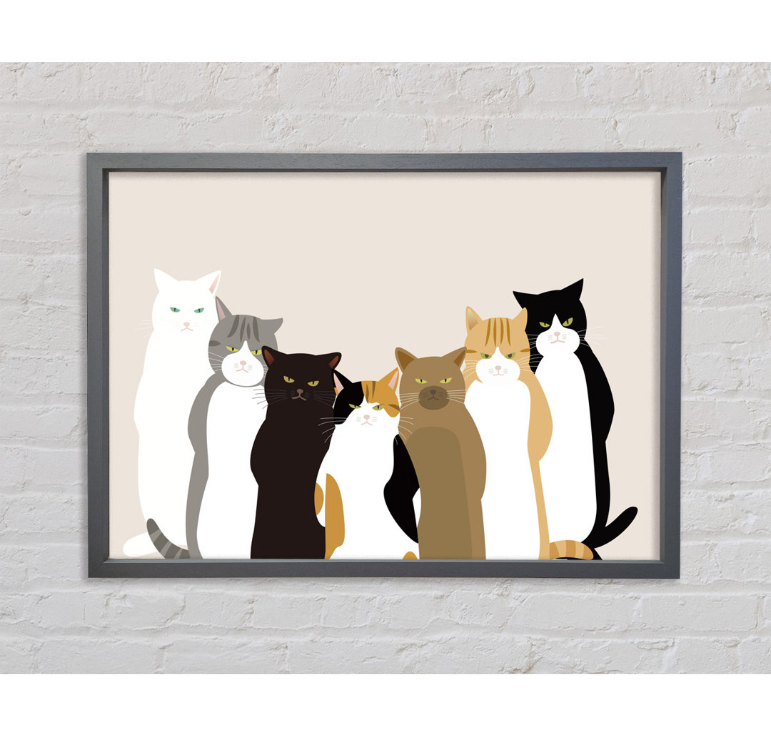 The Cat Crew - Einzelner Bilderrahmen Kunstdrucke auf Leinwand