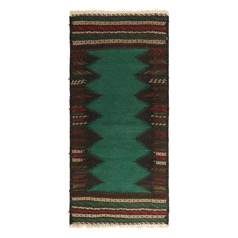 One-of-a-Kind 2'2" X 4'9" 1950s Wool Area Rug