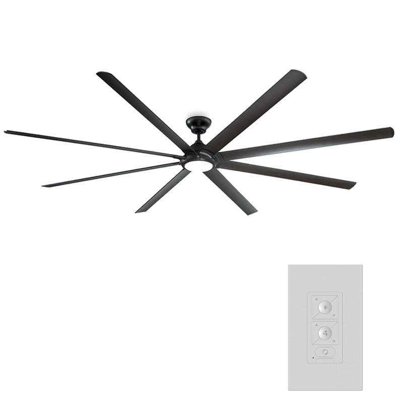 Hydra 8 - Blade Outdoor LED Smart Standard Ceiling Fan with Wall Control and Light Kit Included, Works With Alexa and iOS or Android App