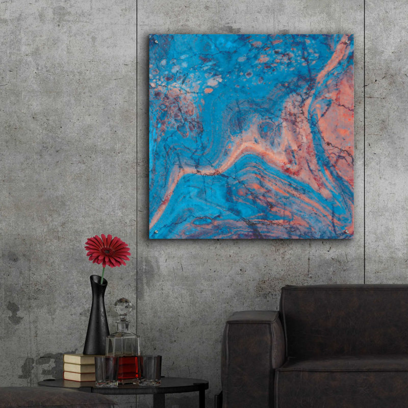 «Craquelure One» par Steve Hunziker, art mural en verre acrylique, H 36 po x l 36 po x P 0,2 po
