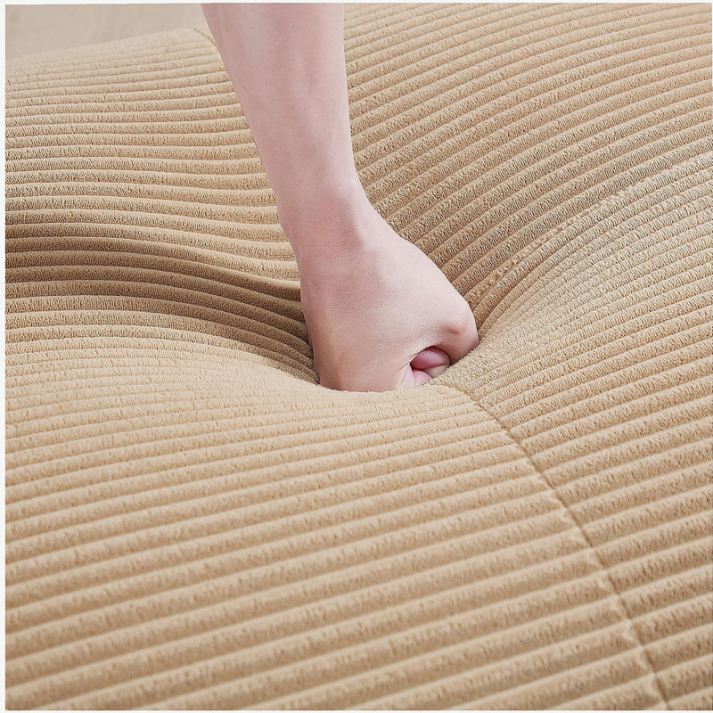 Canapé de 82 po en forme de L en tissu SoftCorduroy de conception modulaire en tissu avec de multiples combinaisons d'accoudoirs incurvés. Aucun assemblage requis.