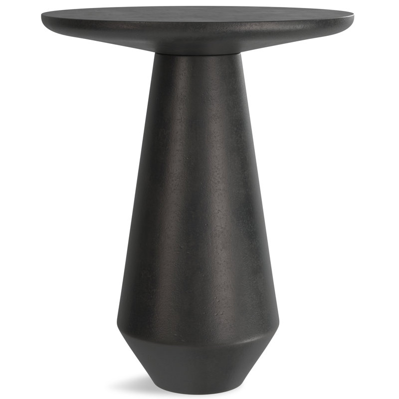 Gloria Graphite Round Cast Aluminum Side Table, 15.75-inch