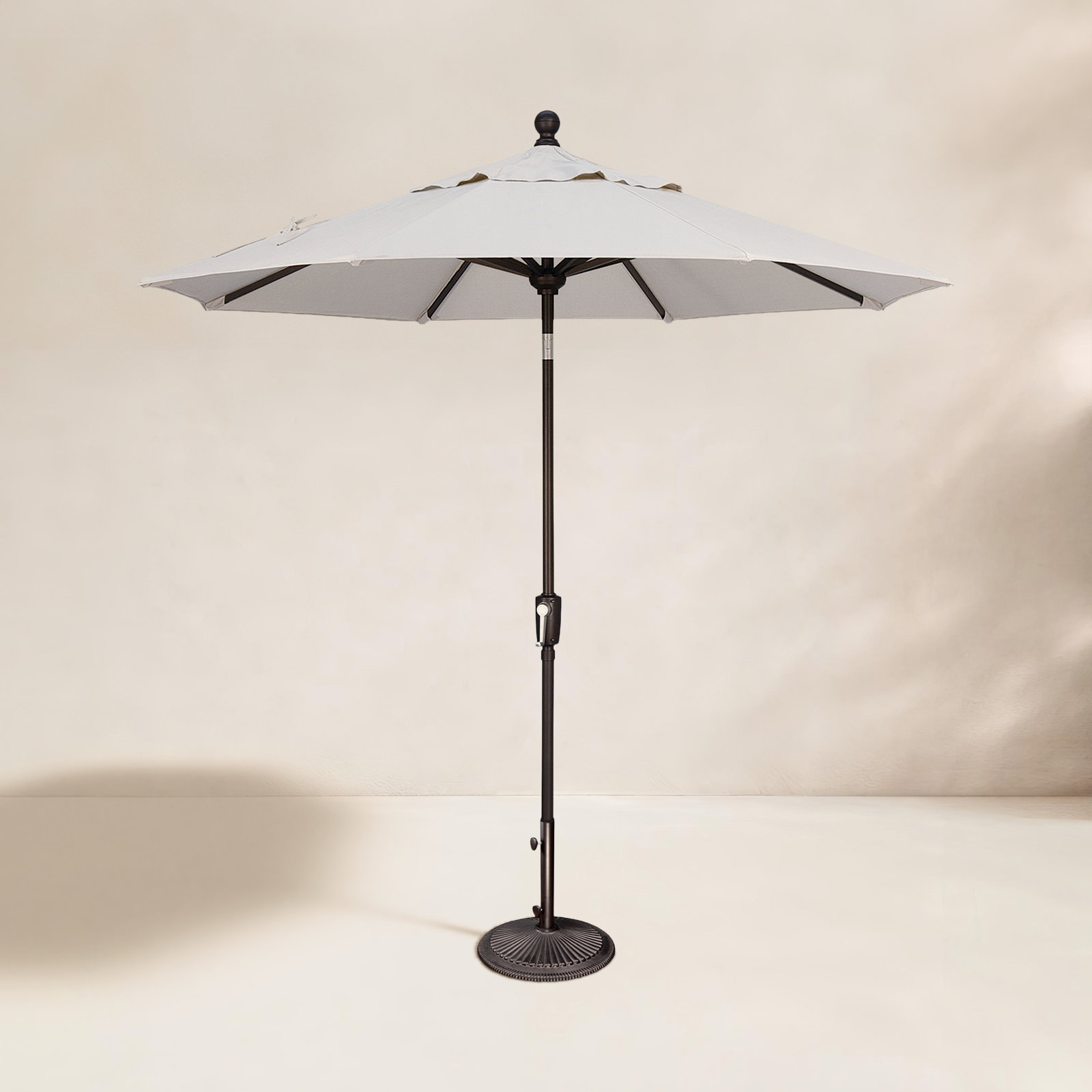 Bigsby 7.5' Sunbrella® Umbrella, 96" H x 90" W x 90" D, White Sunbrella®, Bronze