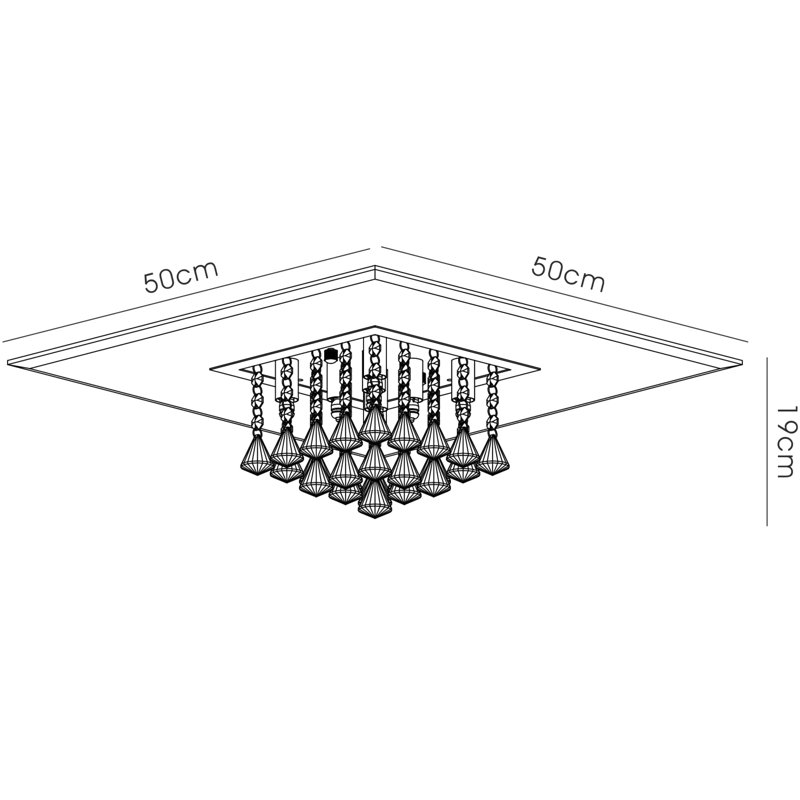 Lopez Flush Mount, 8 Light, Polished Chrome