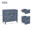 Base de meuble-lavabo 36 po en bois massif bleu foncé sans plateau