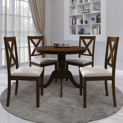 Rassul 4 - Person Pedestal Dining Set