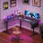 Reversible L-Shaped Electric Standing Desk, Sit-to-Stand Adjustable Height Computer Table with Memory Presets & Storage, Home Office Gaming Desk-920896046-920896047