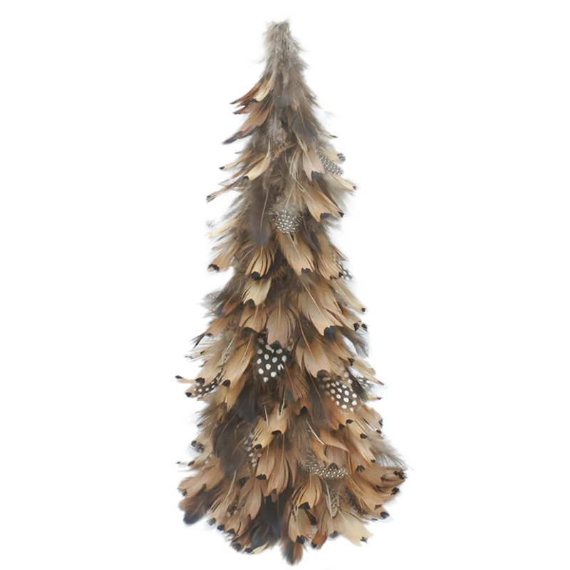 Ensemble de 2 arbres à plumes naturelles 16,5 po