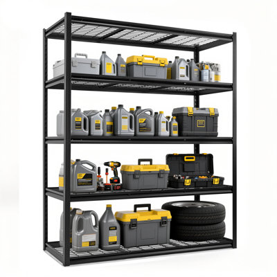 Heavy Duty Steel Storage Rack 3000Lb Capacity Adjustable Shelves Interlocking Design 10 Minute Assembly