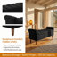 Banc de rangement capitonné avec accoudoirs 63,4 "Wave Channel - Repose-pieds rembourré Teddy-1000492647