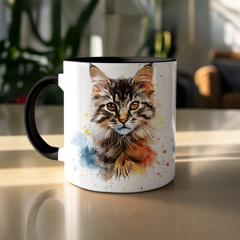Ceramic Coffee Mug, 4, Black