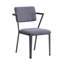 Ensemble de 2 chaises de salle à manger en tissu gris et gris anthracite Cargo