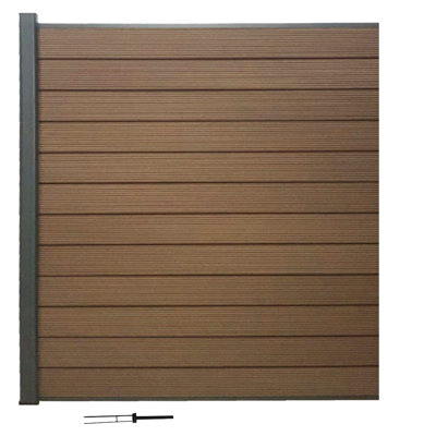 Ensemble de clôture d'intimité en composite 6 pi x 6 pi Mocha (1 panneau, supports à creuser)