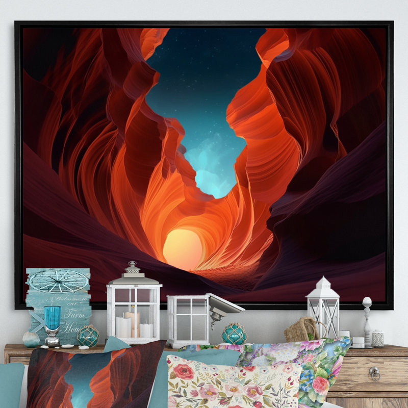 Magical Lower Canyon II sur impression sur toile, H 24 po x l 32 po x P 1 po, Cadre flottant noir